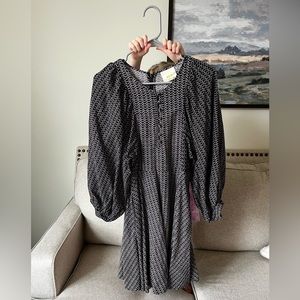 Anthropologie Swing Dress with Long Bubble Sleeves